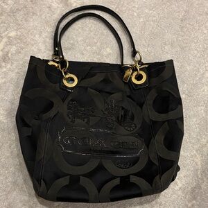 Coach Black Signature Tote